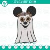 Mickey Mouse floral ghost Halloween embroidery designs for cute spooky Disney patterns, great for Halloween crafting.
