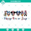 Mickey Mouse and friends 4th of July SVG featuring patriotic Disney characters, perfect for a happy celebration. Download now!