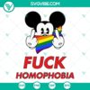 Mickey Mouse Fuck Homophobia SVG with Rainbow Bandana, Funny LGBT design for digital use.