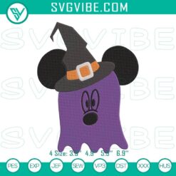 Mickey Mouse Ghost Halloween Embroidery Designs featuring cute Disney Halloween theme for crafting and decorations.