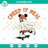 Spooky Mickey Mouse ghost skateboarding SVG download for Creep It Real Halloween SVG files. Perfect Halloween design.