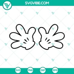 Mickey Mouse gloves SVG file with Disney hands design, ideal for PNG, DXF, and EPS downloads.