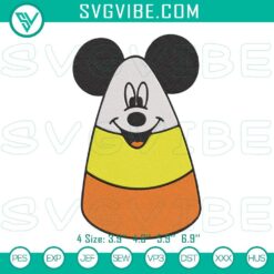 Mickey Mouse Halloween candy corn embroidery designs for trick or treat file, perfect for festive crafts and decorations.