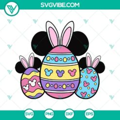 Mickey Mouse-themed Easter eggs in SVG format, perfect for Disney fans. Downloadable Easter design for crafting projects.