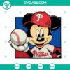 Mickey Mouse Philadelphia Phillies baseball SVG design for crafting projects, PNG DXF EPS formats included.