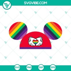 Mickey Mouse Rainbow Pride Ears Hat SVG Download, Gay Pride SVG Download, LGBT