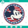 American themed Mickey Mouse SVG file with red, white, and blue design for 4th of July celebration. Perfect for patriotic projects.
