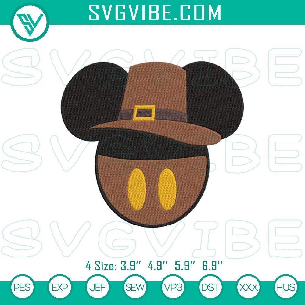 Mickey Mouse Thanksgiving Embroidery Design Files Festive Mickey Mouse Thanksgiving embroidery file featuring a Disney holiday pattern for crafts and projects.