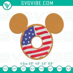 Mickey Mouse US flag donut embroidery designs for Independence Day Disney file.