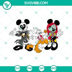 Disney Mickey Mouse as Jack Skellington in Nightmare Before Christmas SVG, Halloween-themed digital design for crafts.