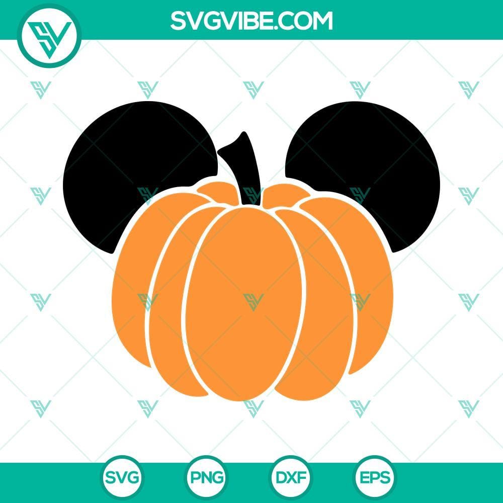 Mickey Pumpkin SVG, Mickey Halloween SVG, Pumpkin SVG Mickey Mouse themed Halloween pumpkin SVG images for download, featuring festive and spooky designs for crafting projects.