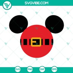 Disney Christmas Mickey Santa Claus SVG file with PNG, DXF, and EPS formats for holiday crafting.