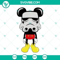 Mickey Mouse Stormtrooper Helmet SVG, Star Wars Disney design for digital crafting projects.