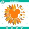 Mickey Mouse themed sunflowers and fall elements in SVG format for Thanksgiving. Ideal for Disney lovers and autumn crafting projects.