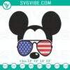 Mickey Mouse USA flag sunglasses embroidery design, Disney patriotic machine file for crafts and projects.