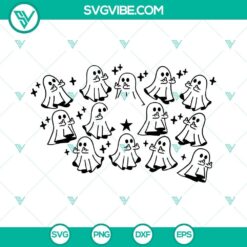 Middle finger ghosts full wrap design for 24oz Starbucks cold cup, SVG format.