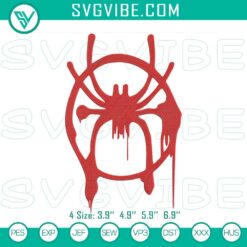 Embroidery designs of Miles Morales Spider-Man spray paint logo pattern, Marvel themed.
