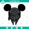 Millennium Falcon Mickey ears SVG image featuring spaceship design, perfect for Star Wars fans.