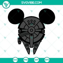Millennium Falcon Mickey ears SVG image featuring spaceship design, perfect for Star Wars fans.