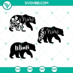 Mimi bear themed SVG bundle with cute and versatile designs for digital crafting projects.