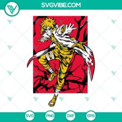 Minato Naruto SVG design with PNG, DXF, EPS formats, featuring anime character.