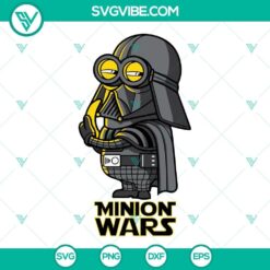 Minion Darth Vader Star Wars SVG image featuring Despicable Me Minions The Rise design for fans.
