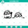 Minion SVG download in black and white for Cricut, featuring a playful design. Perfect for crafting projects.