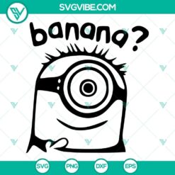 Minion SVG with bananas, PNG, DXF, EPS for Cricut. High-quality cartoon character design bundle.