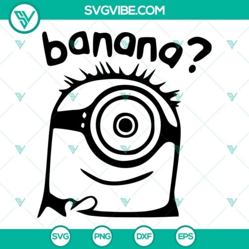 Minion SVG with bananas, PNG, DXF, EPS for Cricut. High-quality cartoon character design bundle.