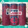 Minnesota Twins Dunkie Junkie Glitter 20oz Tumbler Wrap PNG File with team logo and sparkling design for baseball fans.