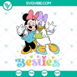 Minnie and Daisy Besties SVG featuring friendship and girl trip theme, ideal for crafting projects.