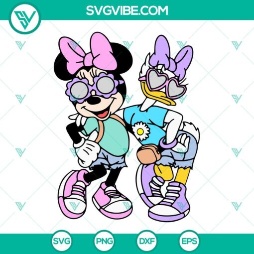 Minnie and Daisy bestie Disney girl SVG download with PNG, DXF, EPS cut files for crafting.