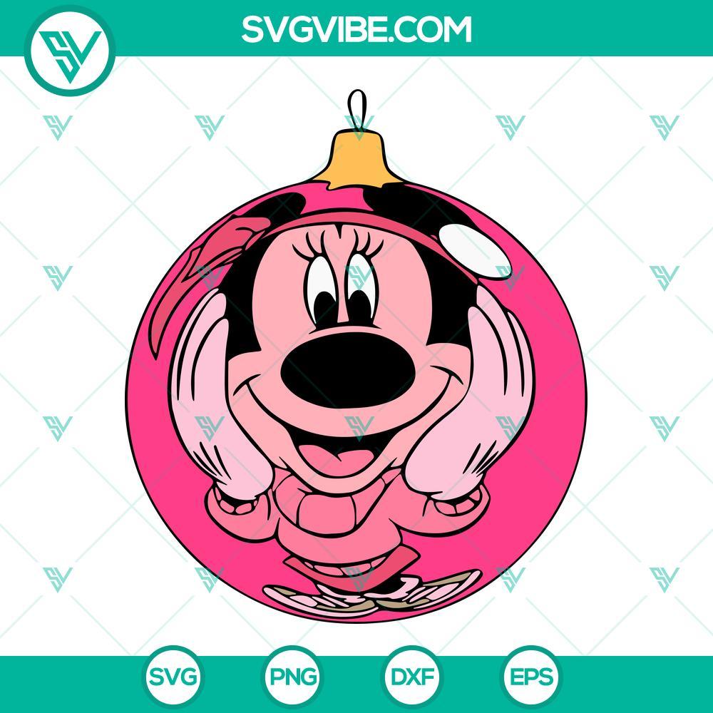 Minnie Christmas Ball SVG, Disney Christmas SVG PNG EPS DXF Minnie Mouse Christmas ball SVG file with Disney Christmas theme in PNG, EPS, and DXF formats.