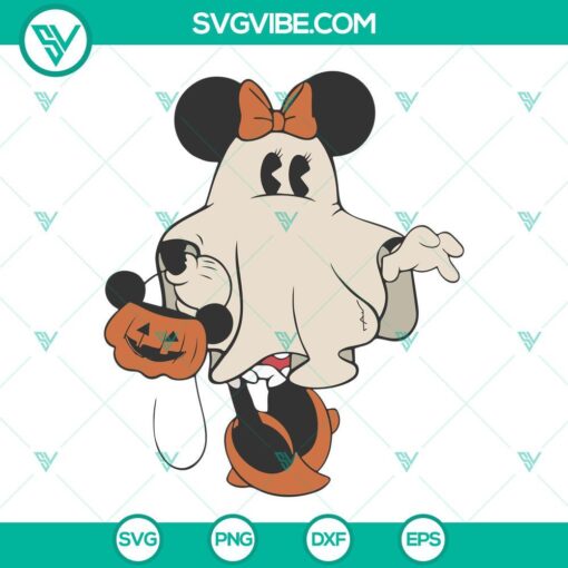 Minnie Ghost Pumpkin Halloween and Spooky Season SVG files for crafting and design projects.