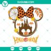 Minnie Mouse pumpkin Halloween SVG file with Disney Happy Halloween images PNG for crafts and decor.