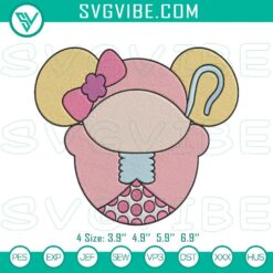 Disney Minnie Mouse as Bo Peep machine embroidery design inspired by Toy Story, featuring fun and adorable Minnie Mouse dressed as Bo Peep.