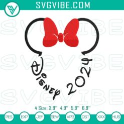 Disney Minnie Head 2024 embroidery design file, perfect for Disney Minnie embroidery projects.