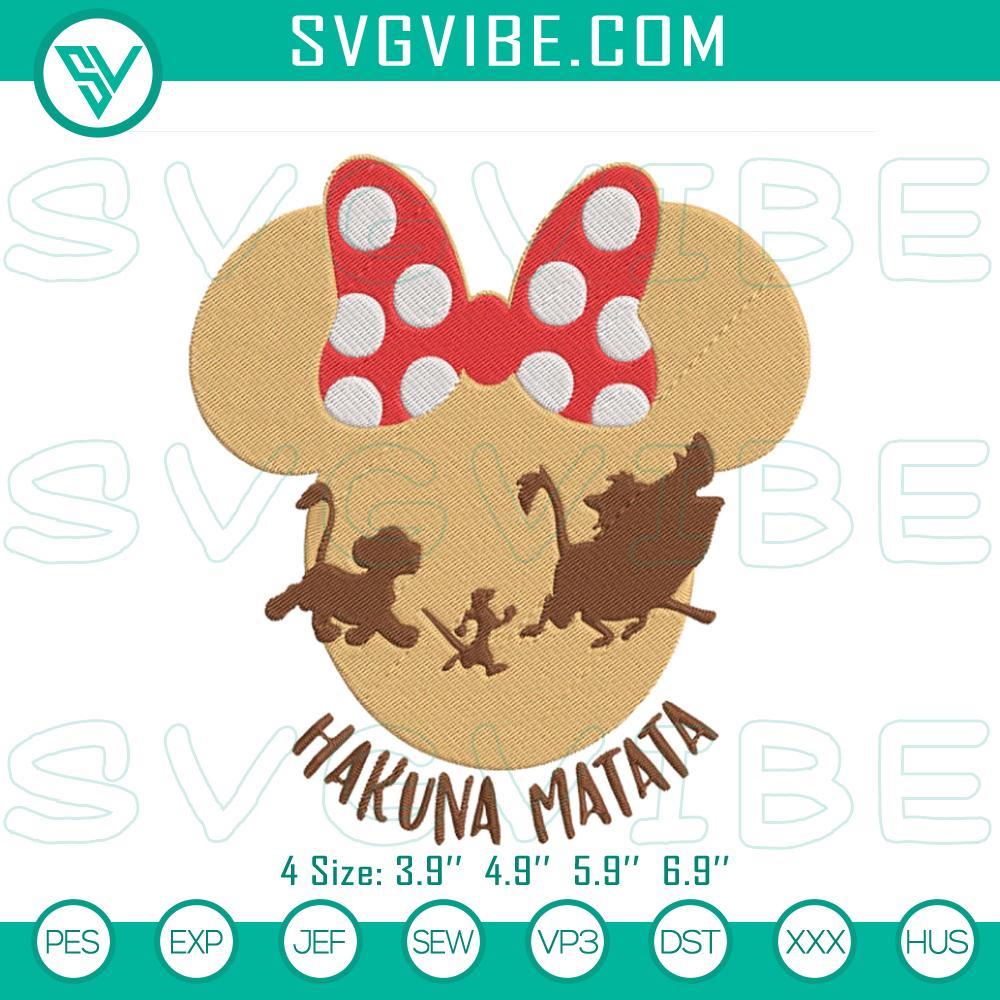 minnie-head-hakuna-matata-embroidery-designs-disney-safari-vacation-machine-embroidery-files-mockup.jpg Disney's Minnie Mouse safari vacation-themed Hakuna Matata embroidery designs for digital download.