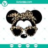 Leopard print Minnie Mouse sunglasses and bow SVG files for Vacay Mode and Magic theme. Downloadable design.