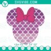 Minnie head mermaid scales embroidery design for Disney beach magical machine file.