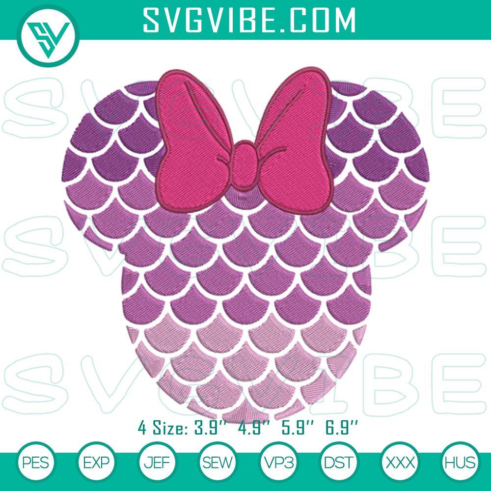 minnie-head-mermaid-scales-embroidery-designs-disney-beach-magical-machine-embroidery-files-mockup.jpg Minnie head mermaid scales embroidery design for Disney beach magical machine file.