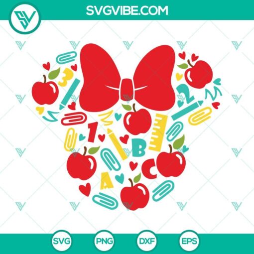 SVG download of Minnie Head Teacher design with Teach Love Inspire text, perfect for creating crafts.