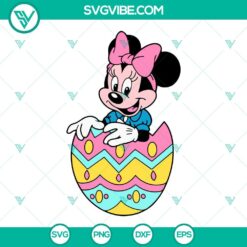 Minnie Mouse Easter SVG with Easter egg design, perfect for Disney fans. Cute and unique Disney Easter graphic for crafts and decor.