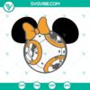 Minnie Mouse BB8 SVG file with Disneyland and Star Wars themes, perfect for fans of Disney and Star Wars.