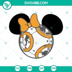 Minnie Mouse BB8 SVG file with Disneyland and Star Wars themes, perfect for fans of Disney and Star Wars.