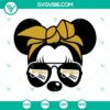 Minnie Mouse cheer SVG images with bandana and sunglasses, perfect for Nationals 2023. Download this fun and vibrant design today!