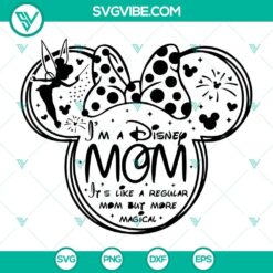 Disney Mom SVG with Minnie Mouse ears and Tinker Bell design for Cricut projects. Ideal for Disney-loving moms.