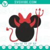 Minnie Mouse devil Halloween embroidery design in spooky file format for machine embroidery. Great for Halloween projects.
