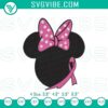 Minnie Mouse pink ribbon breast cancer awareness embroidery design for Disney support file.