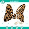 Minnie Mouse Leopard Bow SVG design with cheetah print, Disney inspired SVG files for projects.